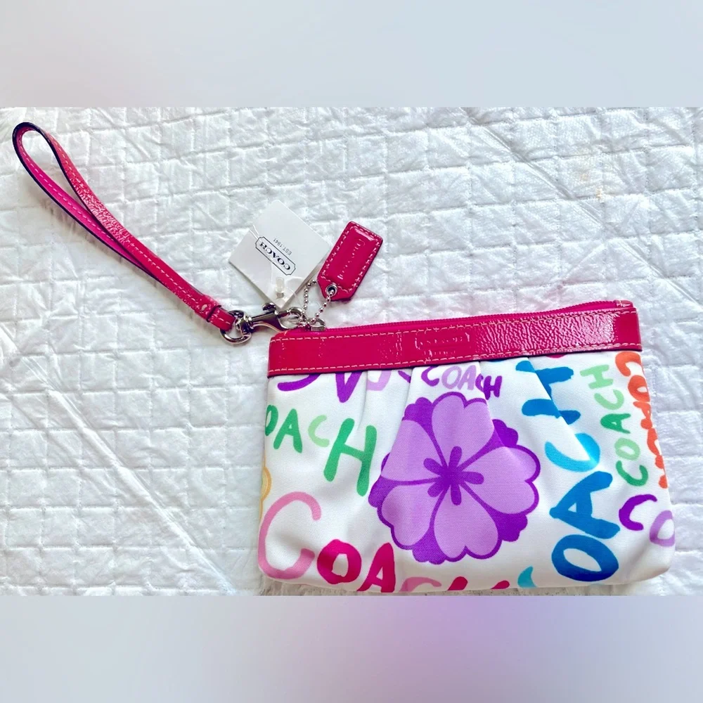 Coach Floral Wristlet Purse - Picture 1 of 6